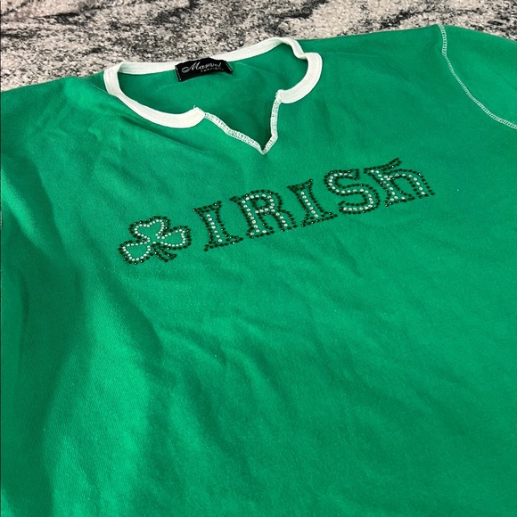 Irish Green Long Sleeve Women’s Top - Picture 3 of 5